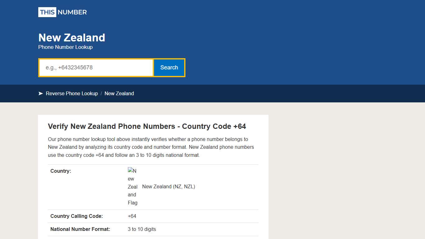 New Zealand Phone Number Lookup +64 - ThisNumber