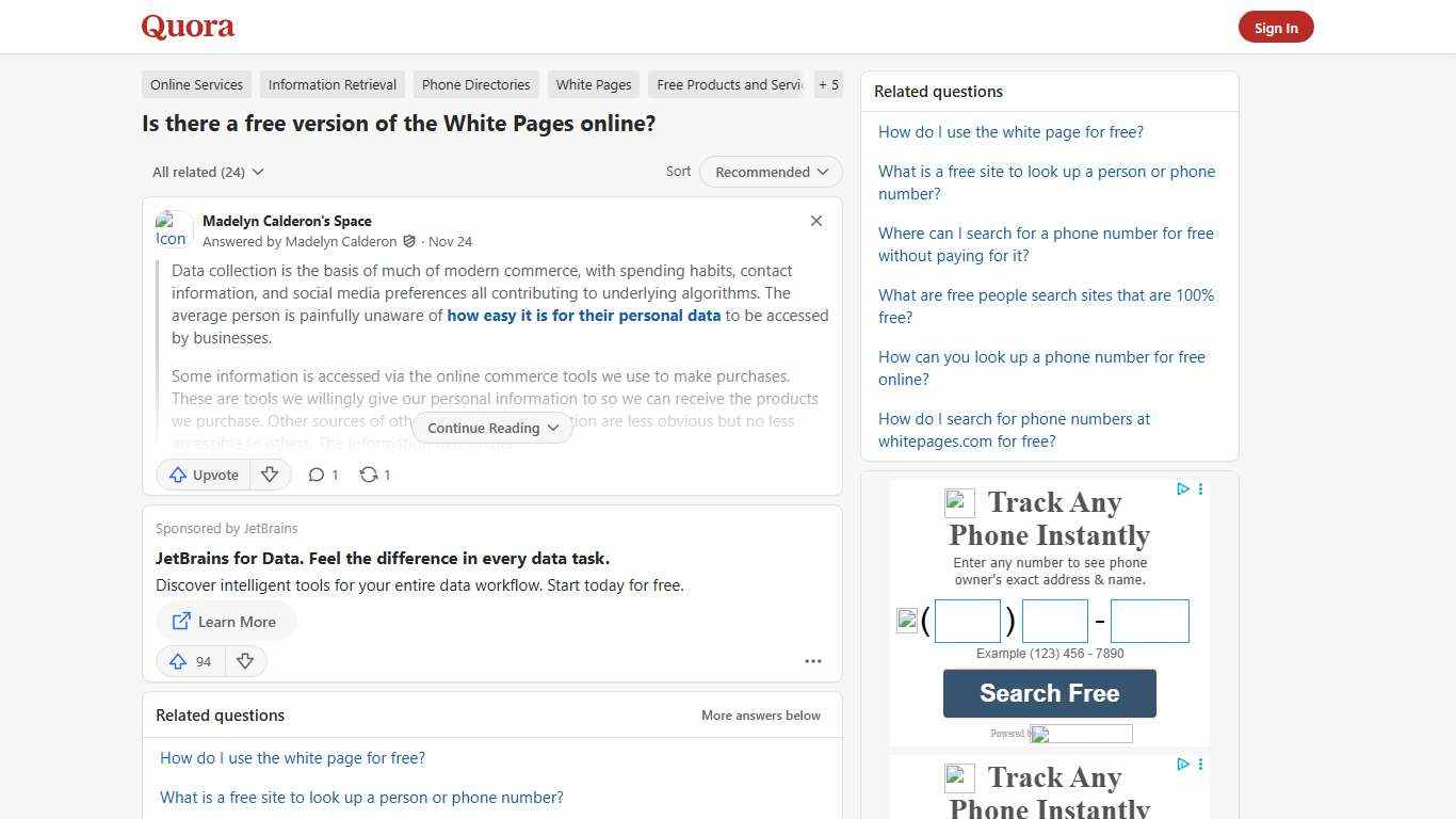 Is there a free version of the White Pages online? - Quora