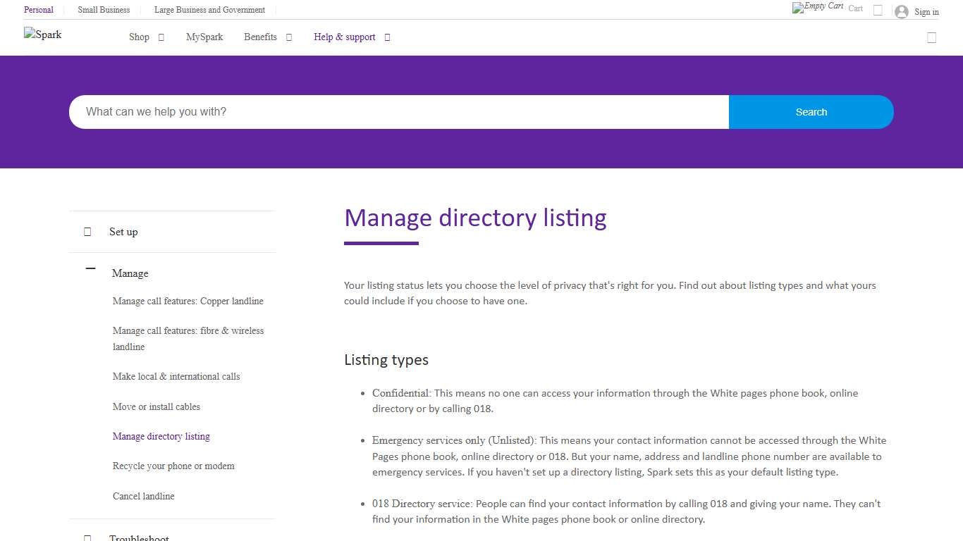 Manage directory listing Spark NZ